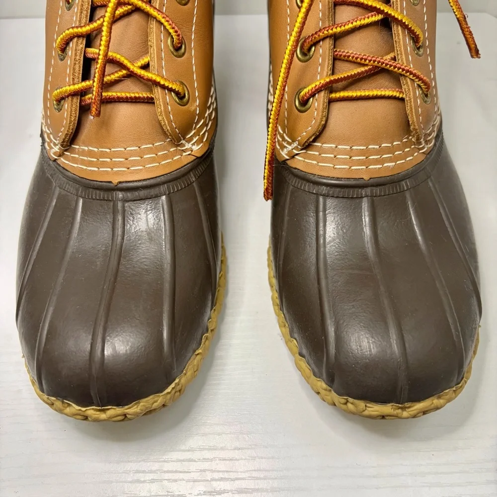 L.L. Bean Classic Bean Boot Tan Leather Brown Lace Up Waterproof Boots Size 7